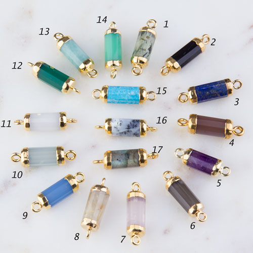 Small Gemstone Cylinder Link Small Gemstone Cylinder Link
