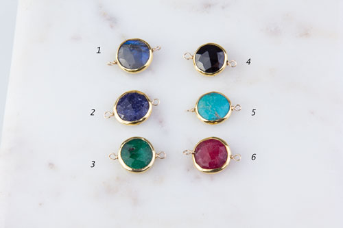 Round Gemstone Link Connector Round Gemstone Link Connector