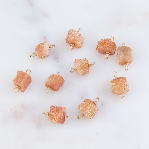 Tiny Golden Peach Druzy Link Tiny Golden Peach Druzy Link