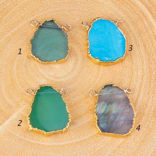 Top Drilled Gemstone Link Pendant Top Drilled Gemstone Link Pendant