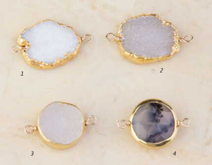 ​Druzy or Dendritic Opal Link Connector