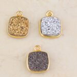 Square Druzy Pendant Charm