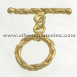 Gold twisted rope toggle jewelry clasp