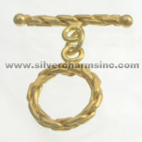 Gold twisted rope toggle jewelry clasp