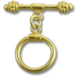 gold T-bar toggle clasp for jewelry