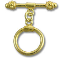 gold T-bar toggle clasp for jewelry