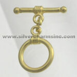 Gold jewelry T-bar toggle clasp ring