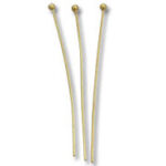 Three gold jewelry headpins