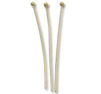 Three gold jewelry headpins