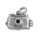 Small silver camera charm pendant