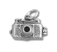 Small silver camera charm pendant