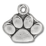 Silver paw print charm pendant