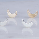 Upside Down Crescent Moon Stud Earrings