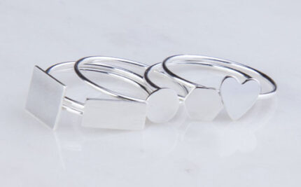 Geometric Shape Silver Band Ring