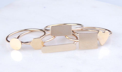 Geometric Shapes Band Ring
