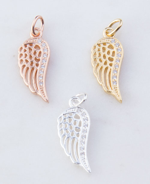 CZ Angel Wing Charm CZ Angel Wing Charm