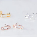 Tiny safety pin earring component