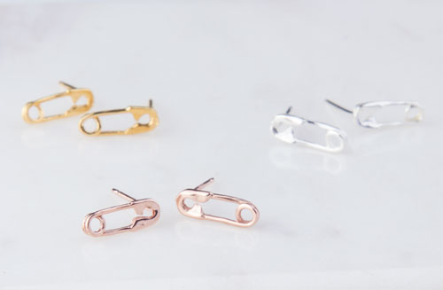 Tiny safety pin earring component Tiny safety pin earring component