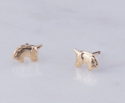 Teeny Tiny Unicorn Head Stud Earrings Teeny Tiny Unicorn Head Stud Earrings