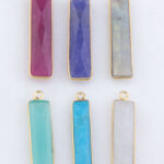Short Gemstone Bar Pendant