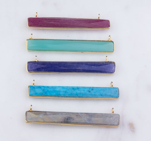 ​Short Gemstone Bar Link Connector