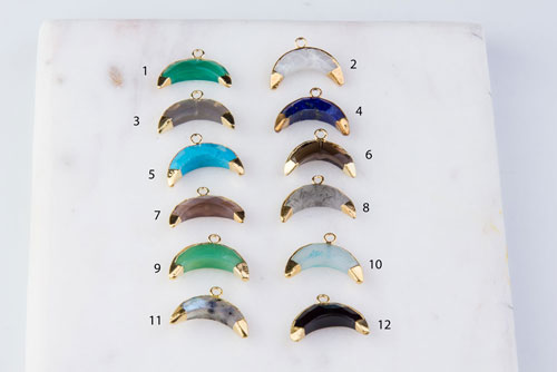 Upside Crescent Moon Gemstone