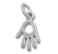 Silver hand-shaped charm pendant