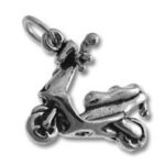 Small silver scooter charm pendant