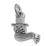 Silver snowman charm with top hat and scarf