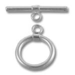 Silver T-bar toggle clasp for jewelry