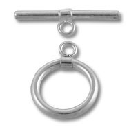 Silver T-bar toggle clasp for jewelry