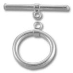 Silver T-bar toggle clasp for necklace