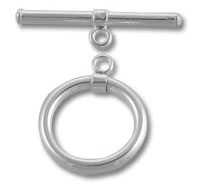 Silver T-bar toggle clasp for necklace