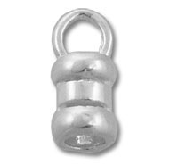 Silver cord end cap with loop