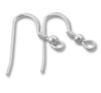 Pair of silver ear wire hooks