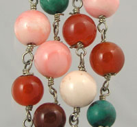 Vintage multicolored round bead necklace