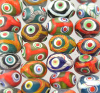 Rondell with Spiral Glass Beads