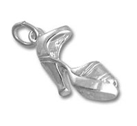 Silver stiletto shoe pendant charm