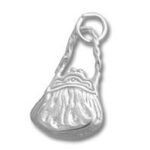 Silver purse charm with chain loop