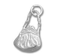 Silver purse charm with chain loop