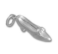 Silver ballet slipper charm pendant