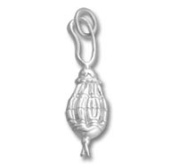 Silver pomegranate charm pendant