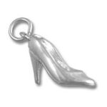silver high-heeled shoe charm pendant