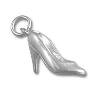 silver high-heeled shoe charm pendant
