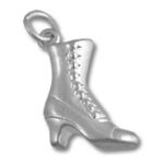 silver vintage lace-up boot charm
