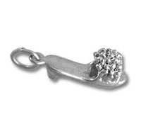 Silver rhinestone flip-flop charm pendant