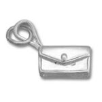 Silver purse charm pendant with loop