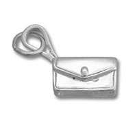 Silver purse charm pendant with loop