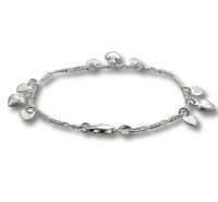 Delicate silver charm bracelet with small pendants