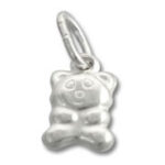 Silver teddy bear charm pendant